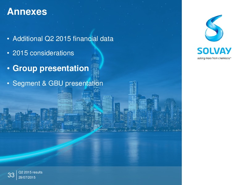 Q2 2015 Results – Solvay – slide 32