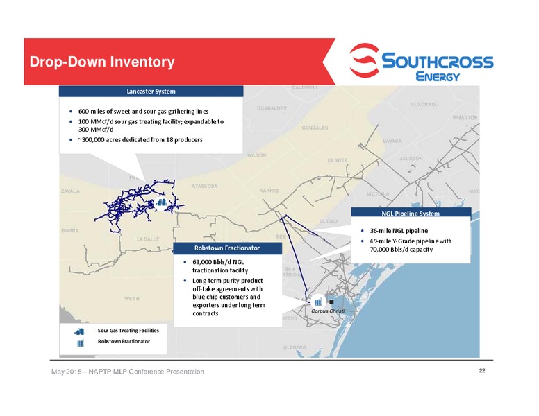 NAPTP MLP Investor Conference – Southcross Energy Partners, L.P. – slide 22