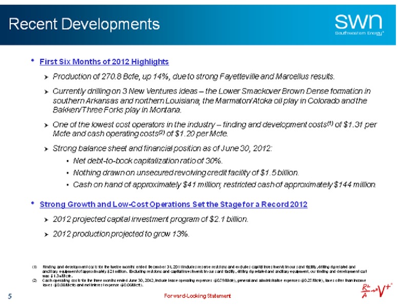 Barclays Capital CEO Energy Power Conference – Southwestern Energy Co. – slide 5