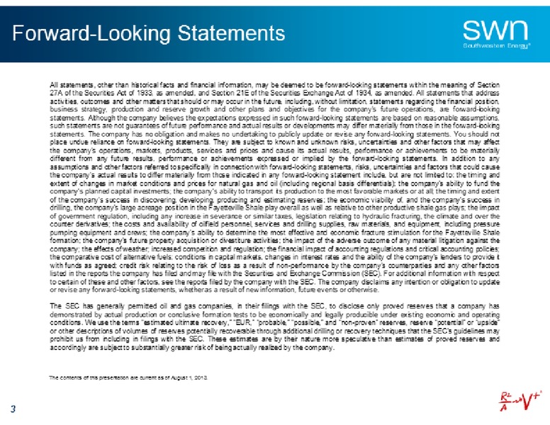 Barclays Capital CEO Energy Power Conference – Southwestern Energy Co. – slide 3