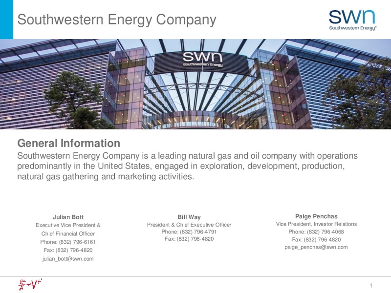 March 2018 Investor Update – Southwestern Energy Co. – slide 2