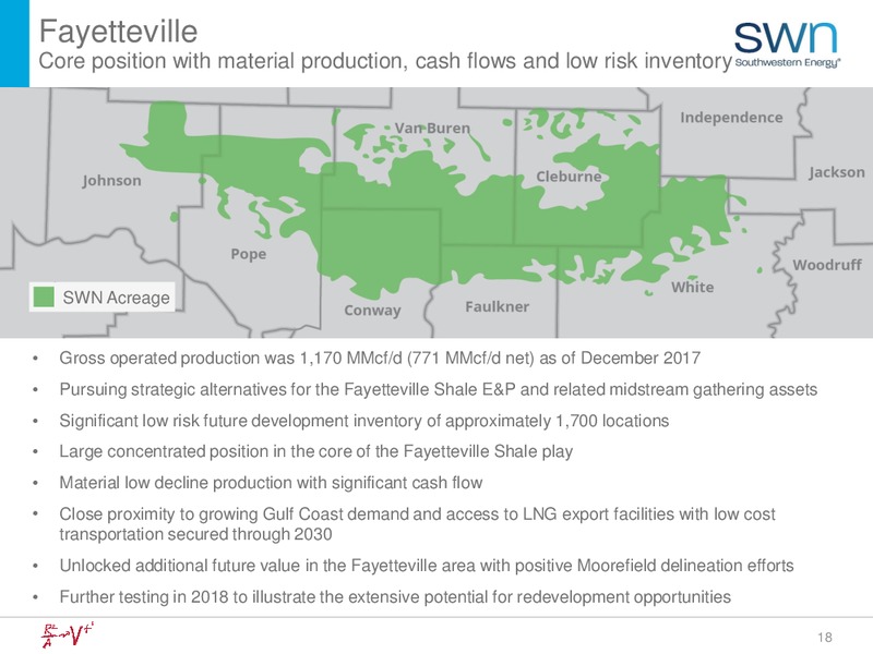 March 2018 Investor Update – Southwestern Energy Co. – slide 18