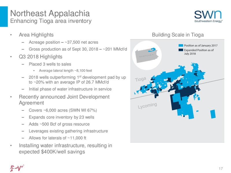 Q3 2018 Company Presentation – Southwestern Energy Co. – slide 17