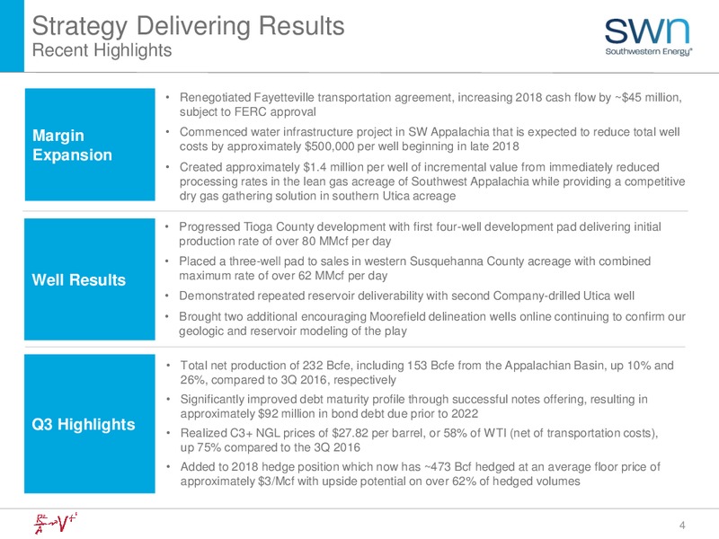 Q3 2017 Update – Southwestern Energy Co. – slide 4