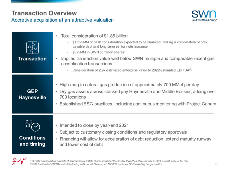 Acquisition of GEP Haynesville – Southwestern Energy Co. – slide 4