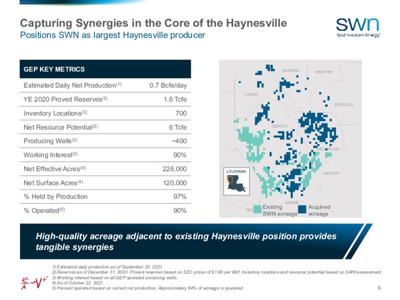Acquisition of GEP Haynesville – Southwestern Energy Co. – slide 5