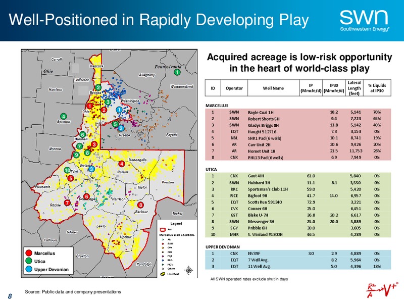 Utica Shale Map, Wells