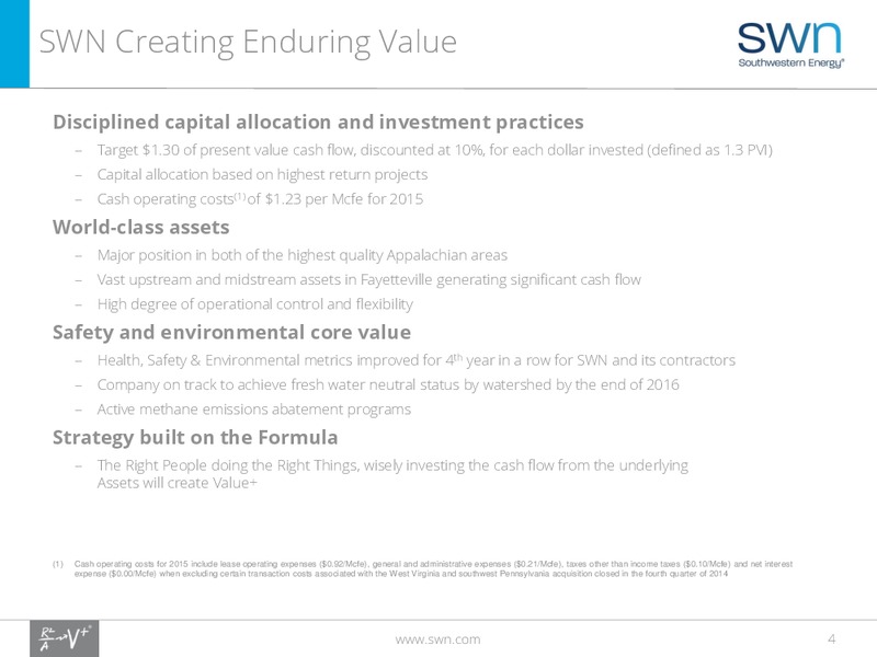 2016 IPAA Oil and Gas Symposium – Southwestern Energy Co. – slide 3
