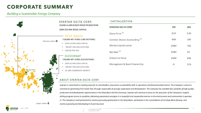 July 2025 Investor Presentation – Spartan Delta Corp. – slide 3
