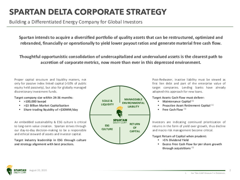 August 2020 Investor Presentation – Spartan Delta Corp. – slide 2