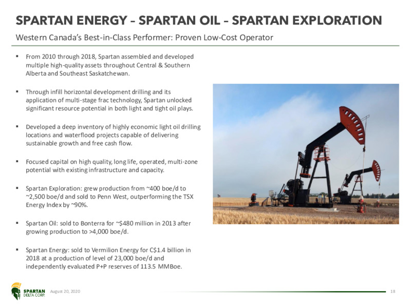 August 2020 Investor Presentation – Spartan Delta Corp. – slide 18