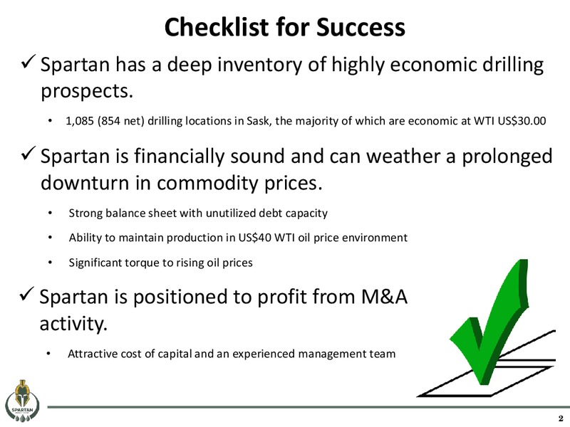 May 2016 Corporate Presentation – Spartan Energy Corp. – slide 2