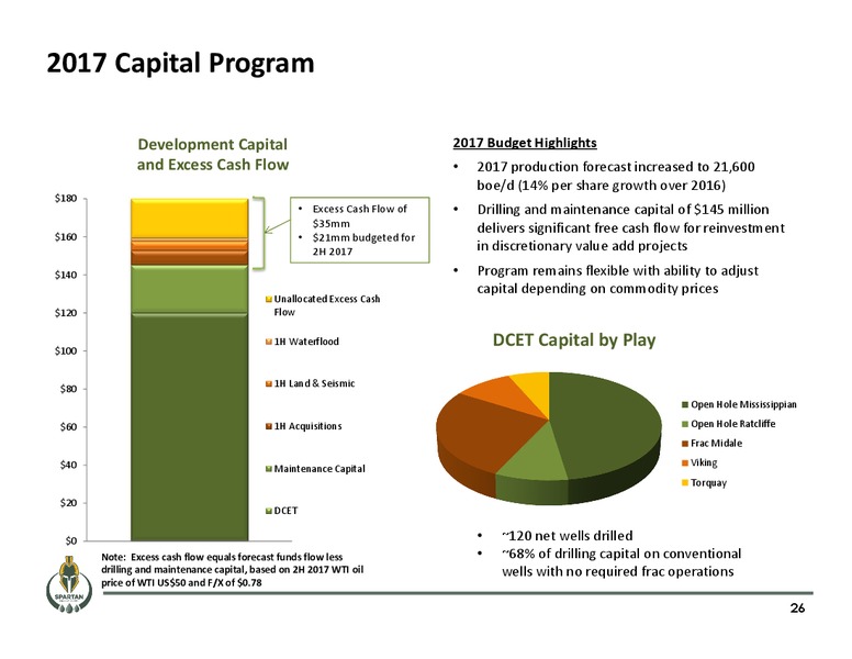 September 2017 Corporate Presentation – Spartan Energy Corp. – slide 26