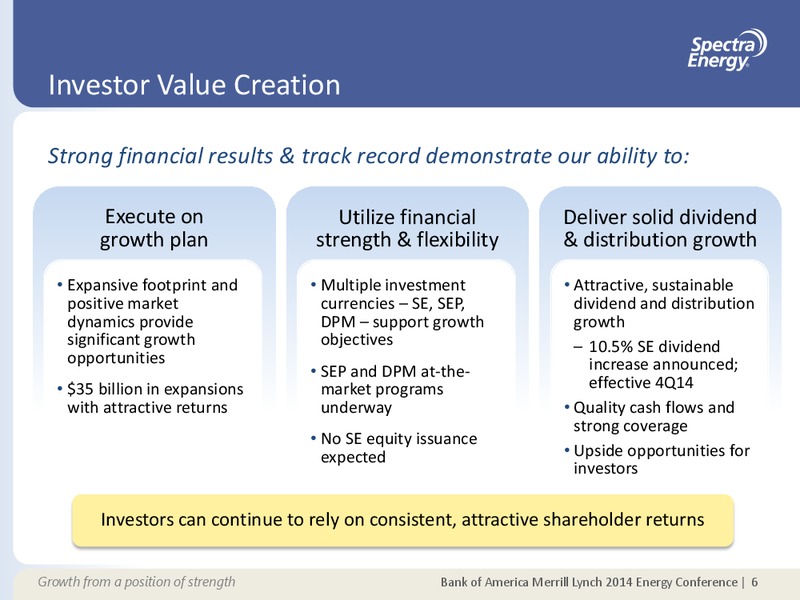 BAML ENERGY CONFERENCE – Spectra Energy Corp. – slide 6