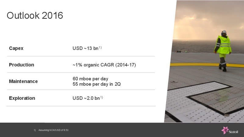 Q1 2016 Results – Statoil – slide 8