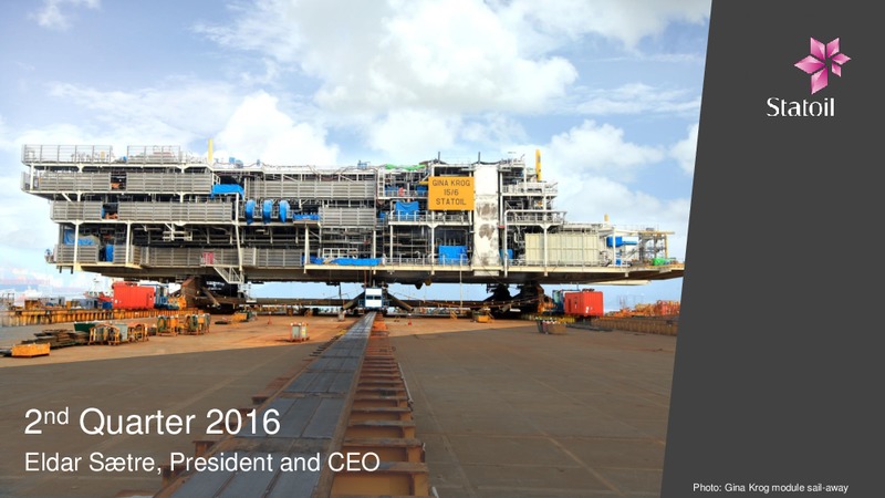 Q2 2016 Results – Statoil – slide 1