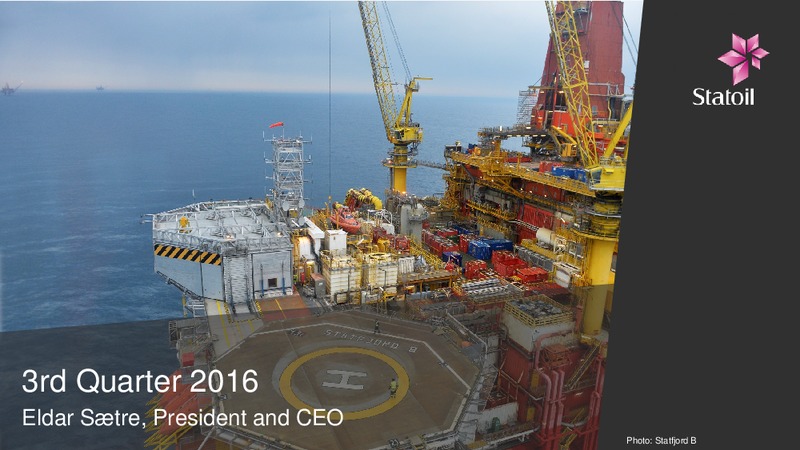 Q3 2016 Results – Statoil – slide 1