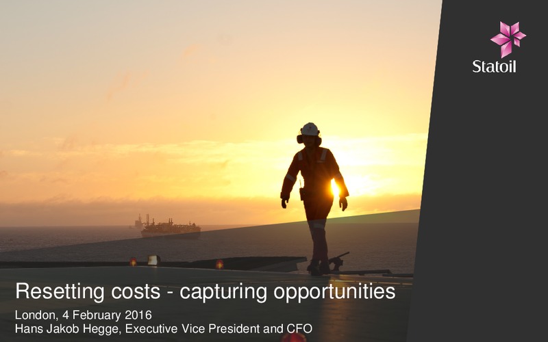 January 2016 Investor Presentation – Statoil – slide 19