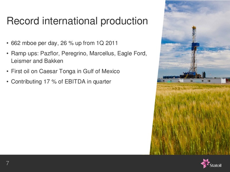 Q1 2012 EARNINGS CALL – Statoil – slide 7