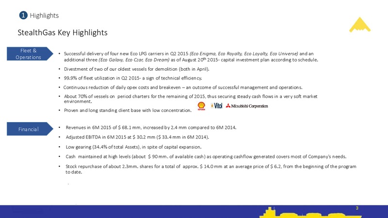 Q2 2015 Results – Stealthgas Inc. – slide 2