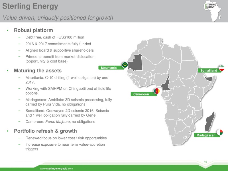 February 2016 Corporate Presentation – Sterling Energy – slide 14