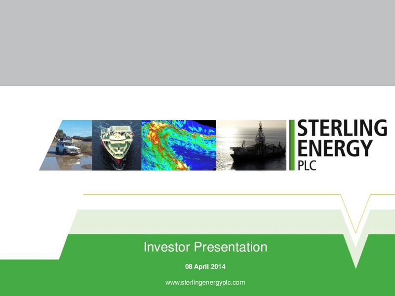 Investor Presentation – Sterling Energy – slide 1