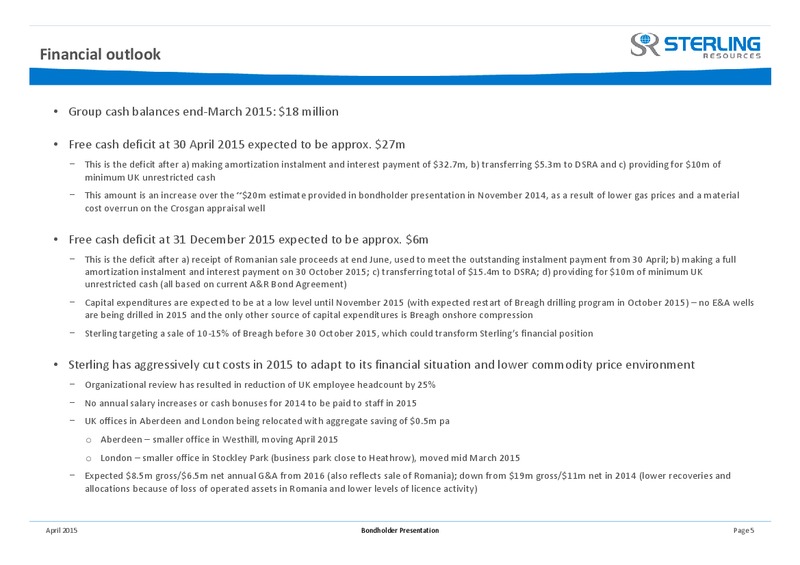 April 2015 Investor Presentation – Sterling Resources Ltd. – slide 5