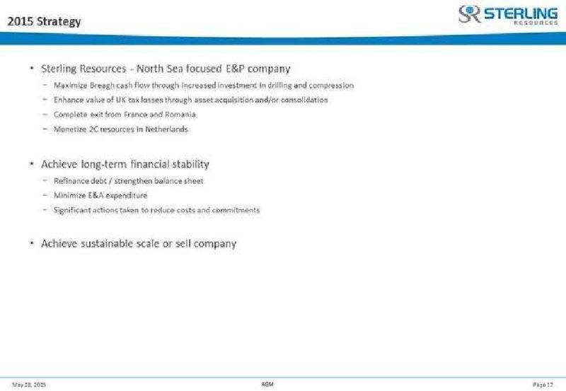 May 2015 Investor Presentation – Sterling Resources Ltd. – slide 18