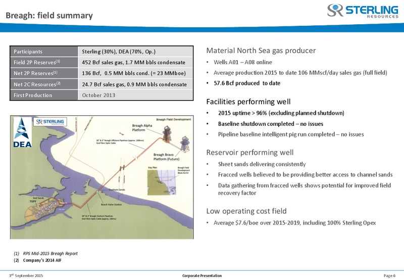 Pareto Oil and Offshore Conference – Sterling Resources Ltd. – slide 5