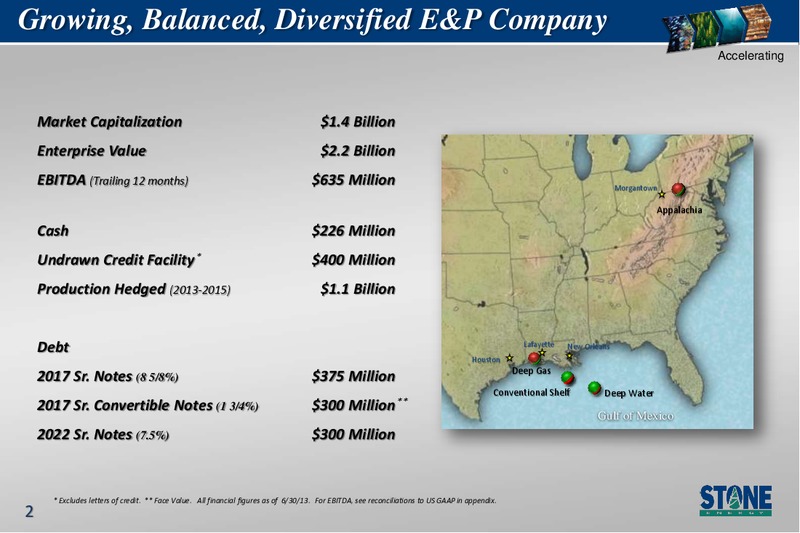 Barclays Capital CEO Energy Power Conference – Stone Energy Corp. – slide 2