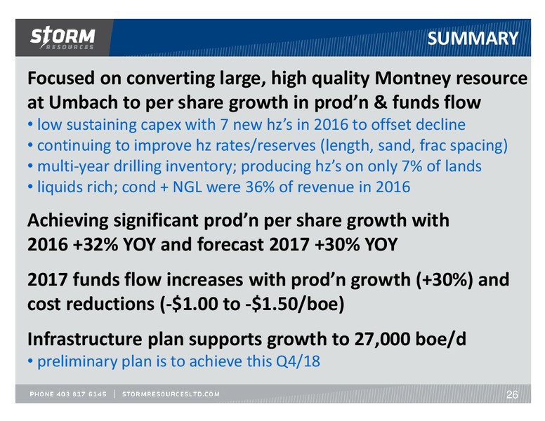 March 2017 Corporate Update – Storm Resources Ltd. – slide 26