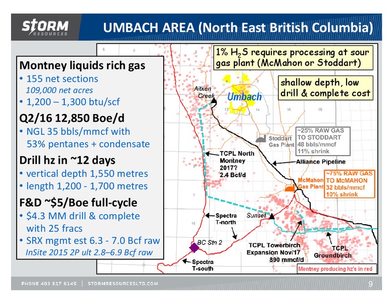 August 2016 Update – Storm Resources Ltd. – slide 9