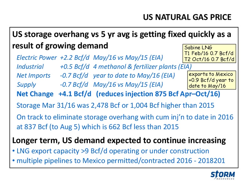 August 2016 Update – Storm Resources Ltd. – slide 31