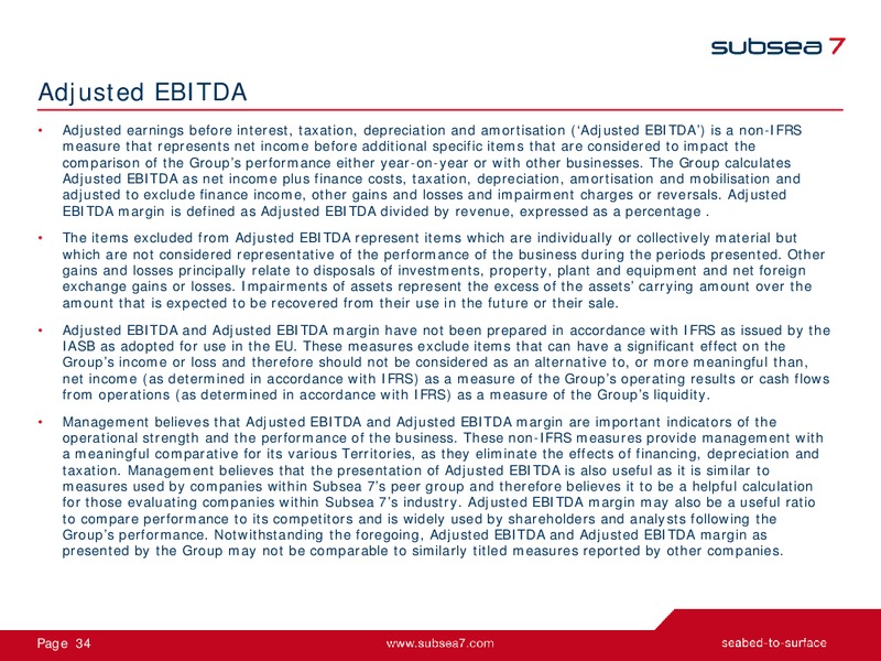 FULL YEAR 2014 EARNINGS CALL – Subsea 7 Sa – slide 33