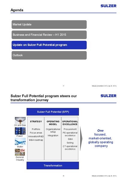 Investor Presentation – Sulzer – slide 9