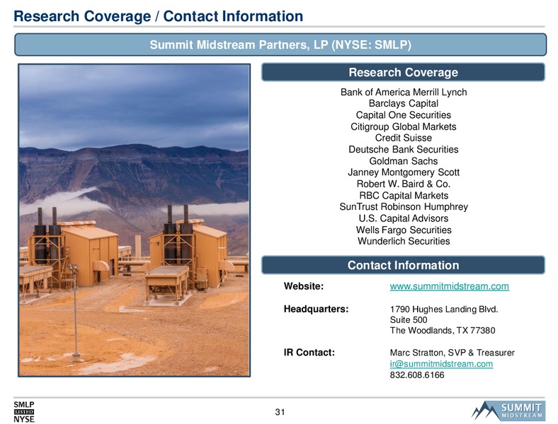 2016 MLPA Investor Conference – Summit Midstream Partners, Lp – slide 30
