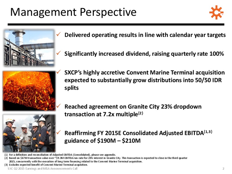 Q2 2015 Earnings Call – Suncoke Energy Inc. – slide 2