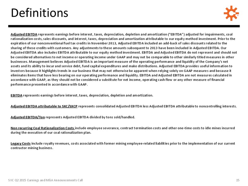 Q2 2015 Earnings Call – Suncoke Energy Inc. – slide 15