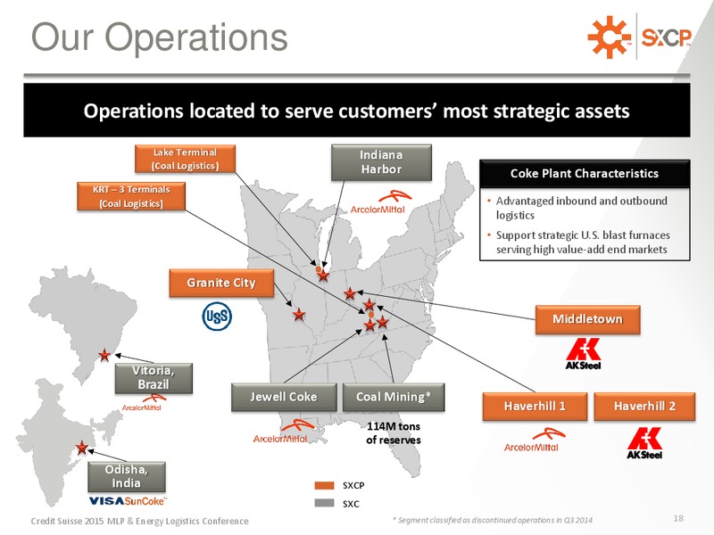 CREDIT SUISSE MLP AND ENERGY LOGISTICS CONFERENCE – Suncoke Energy Partners Lp – slide 18