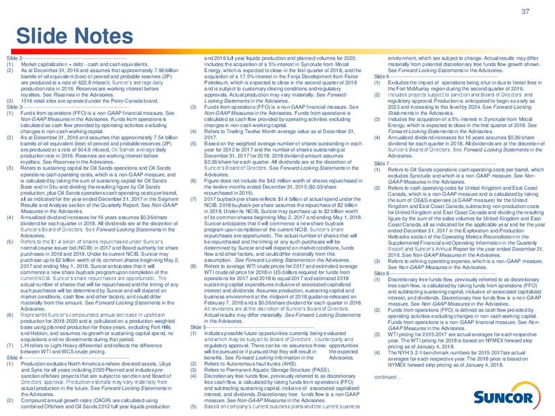 Investor Presentation – Suncor Energy Inc. – slide 36