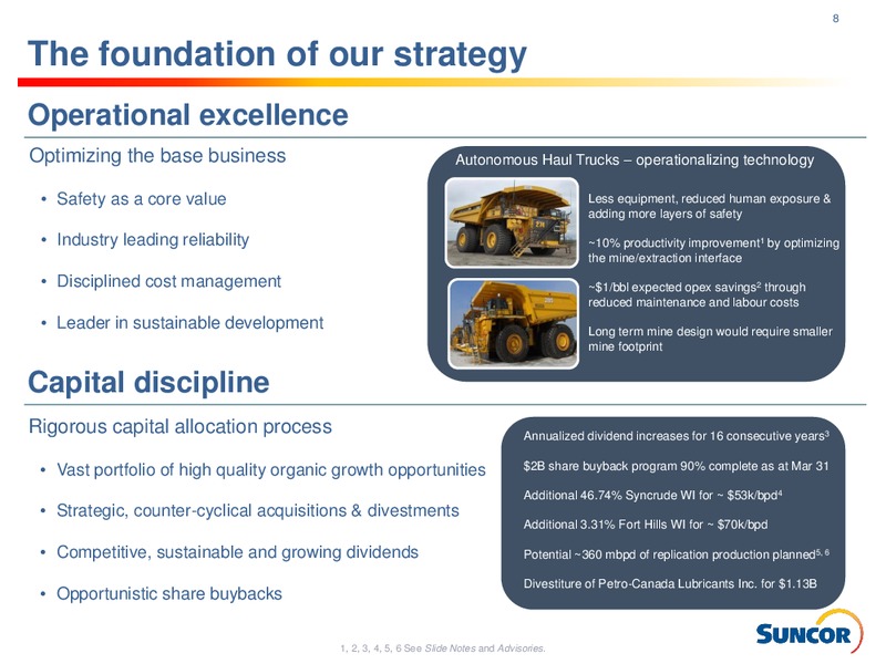 May 2018 Investor Presentation – Suncor Energy Inc. – slide 8