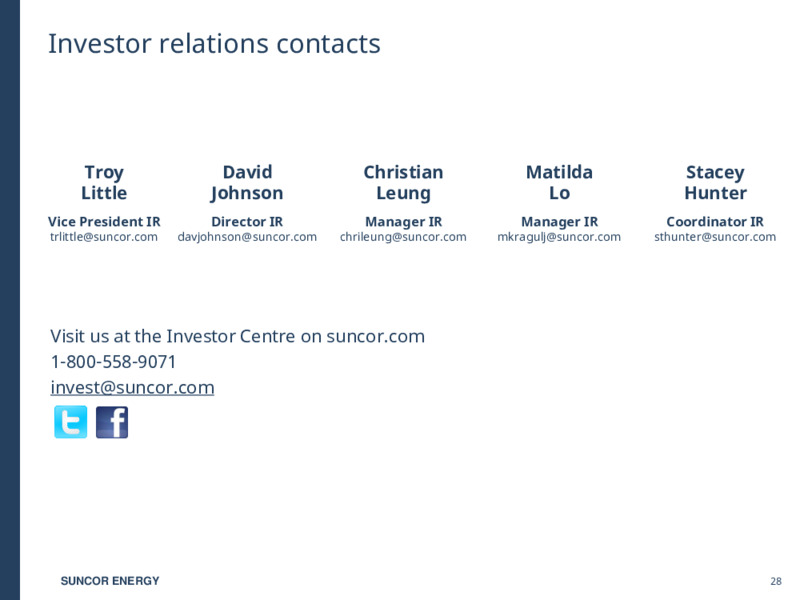 December 2023 Investor Presentation – Suncor Energy Inc. – slide 27