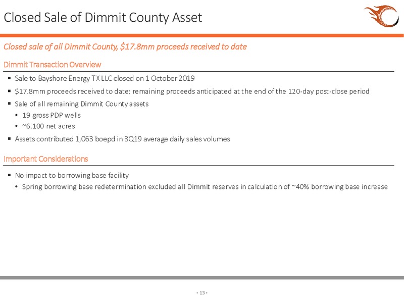 3Q 2019 Earnings Presentation – Sundance Energy Australia Ltd – slide 9