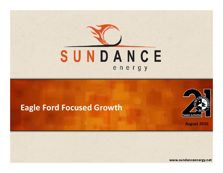 EnerCom The Oil & Gas Conference – Sundance Energy Australia Limited – slide 1