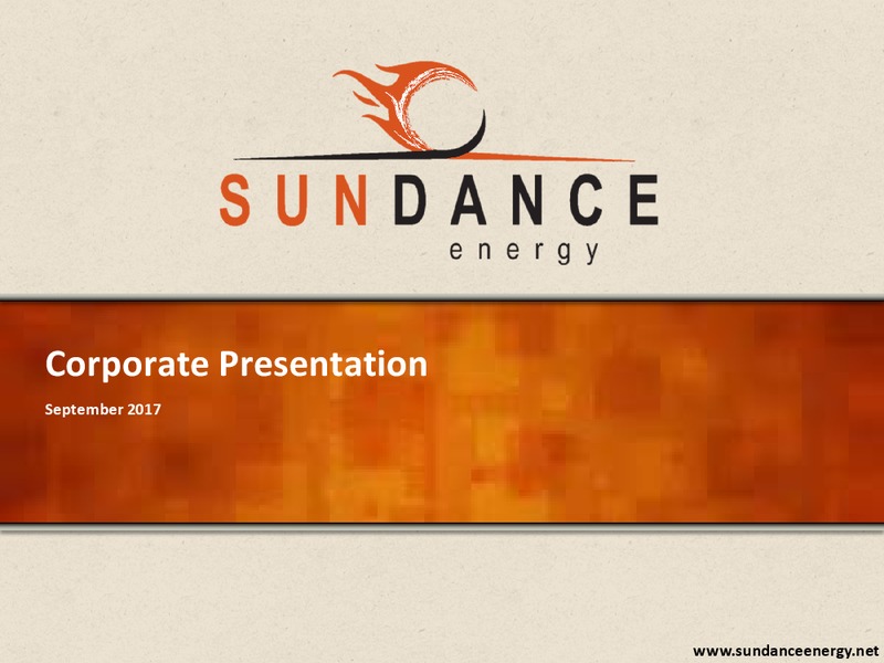 September Corporate Presentation – Sundance Energy Australia Ltd – slide 1