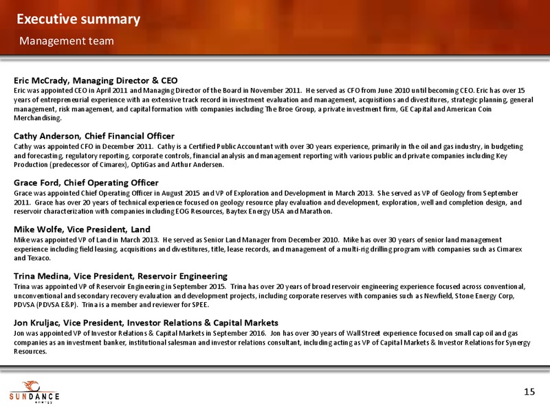 December 2016 Corporate Presentation – Sundance Energy Australia Ltd – slide 14
