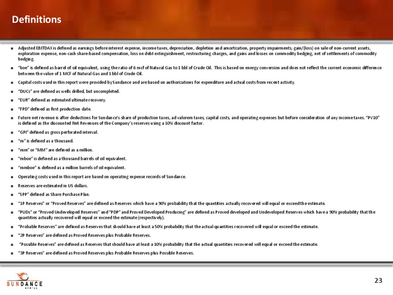 August 2016 Investor Presentation – Sundance Energy Australia Limited – slide 22
