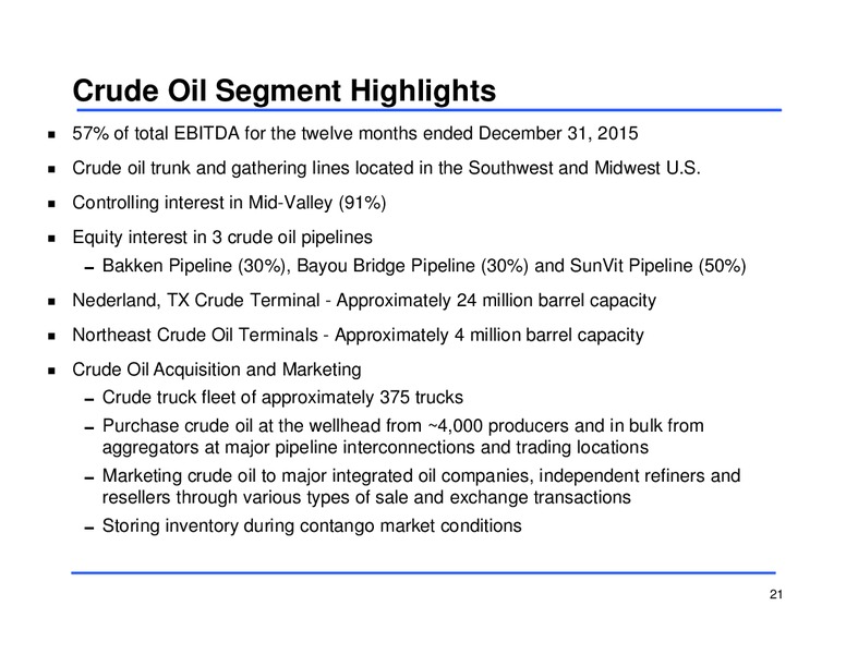 Q1 2016 Earnings Conference Call – Sunoco Logistics Partners L.P. – slide 20