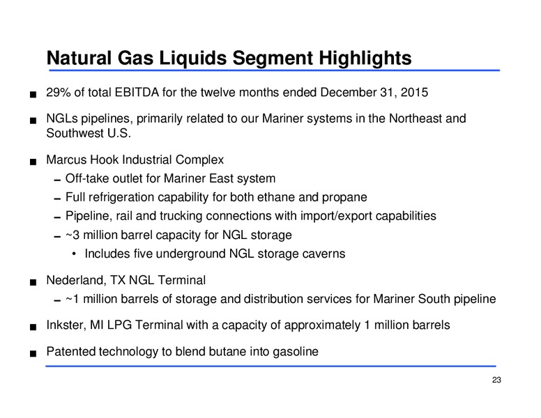 Q1 2016 Earnings Conference Call – Sunoco Logistics Partners L.P. – slide 22