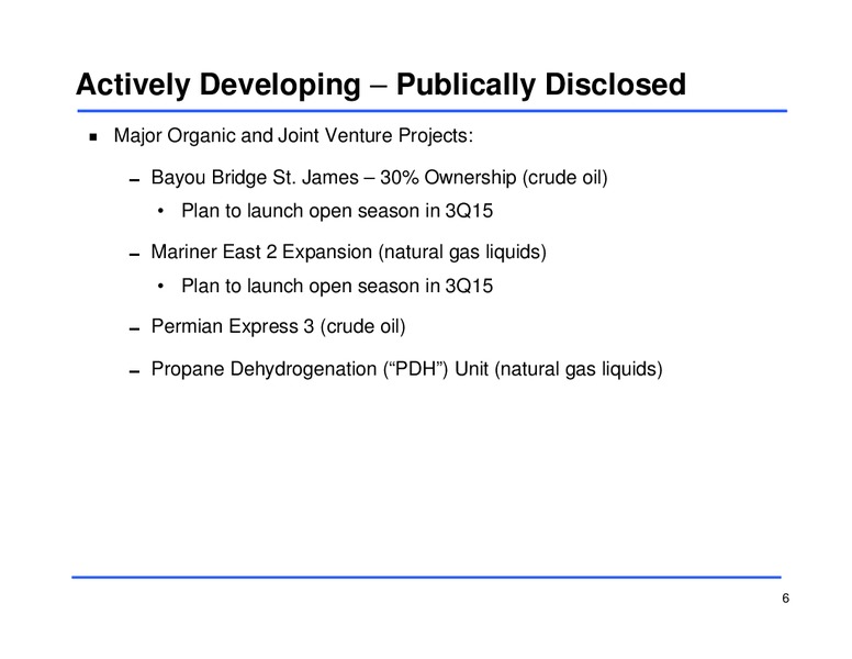Q2 2015 Earnings Call – Sunoco Logistics Partners L.P. – slide 5